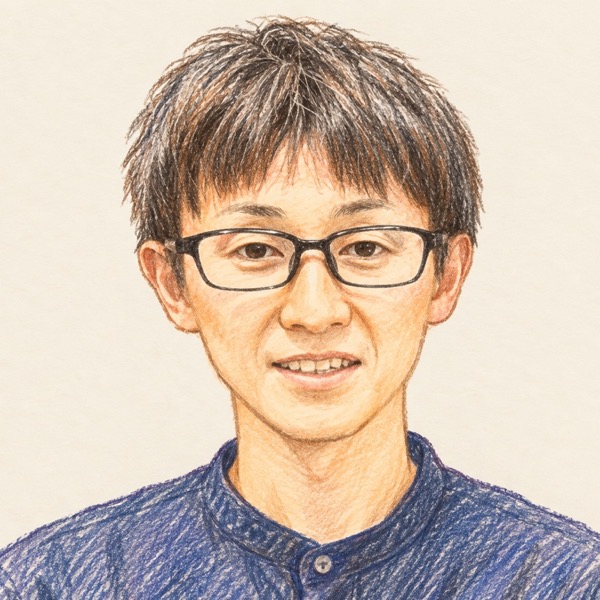 きょうすけの似顔絵（色鉛筆のイラスト）